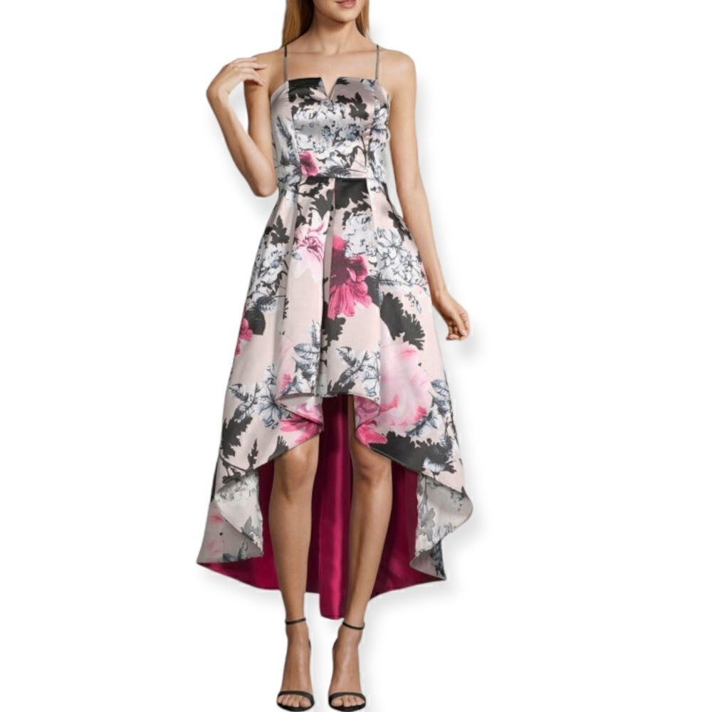 Trixxi Pink Floral Print High Low Gown Size 7